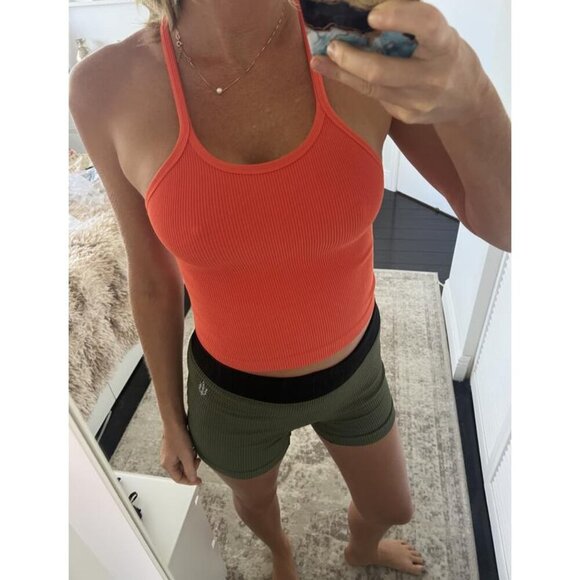 FREE PEOPLE Movement Happiness Runs Long Crop Tank in Orange Size X-Small/Small - Picture 1 of 7